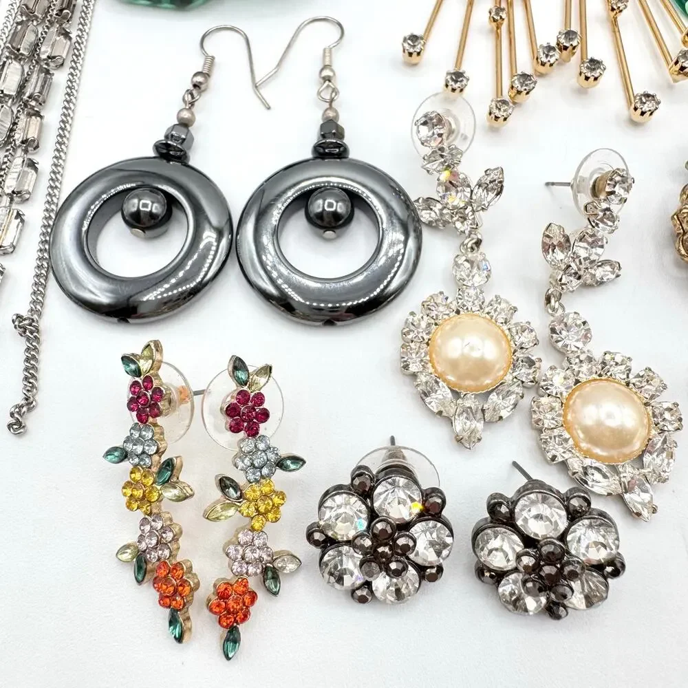 20 Pair Pierced Costume Jewelry Earring Lot Mixed Styles Vintage To Now Reseller